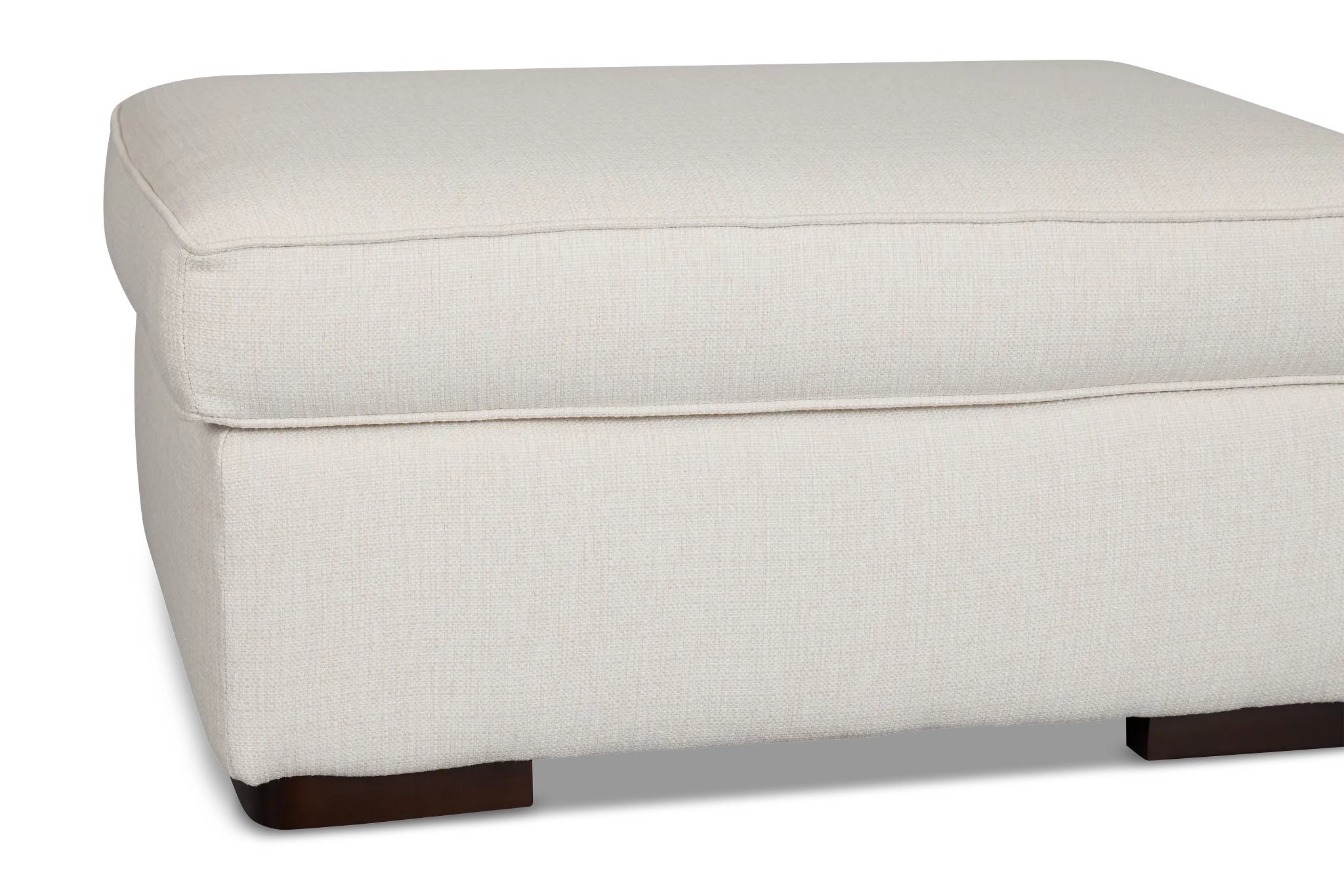 Sinclair Light Beige Fabric Ottoman
