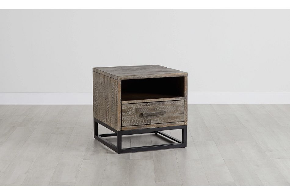 Hayes Light Gray End Table, (0)