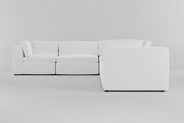 Destin Suave White Fabric 6-piece Modular Sectional