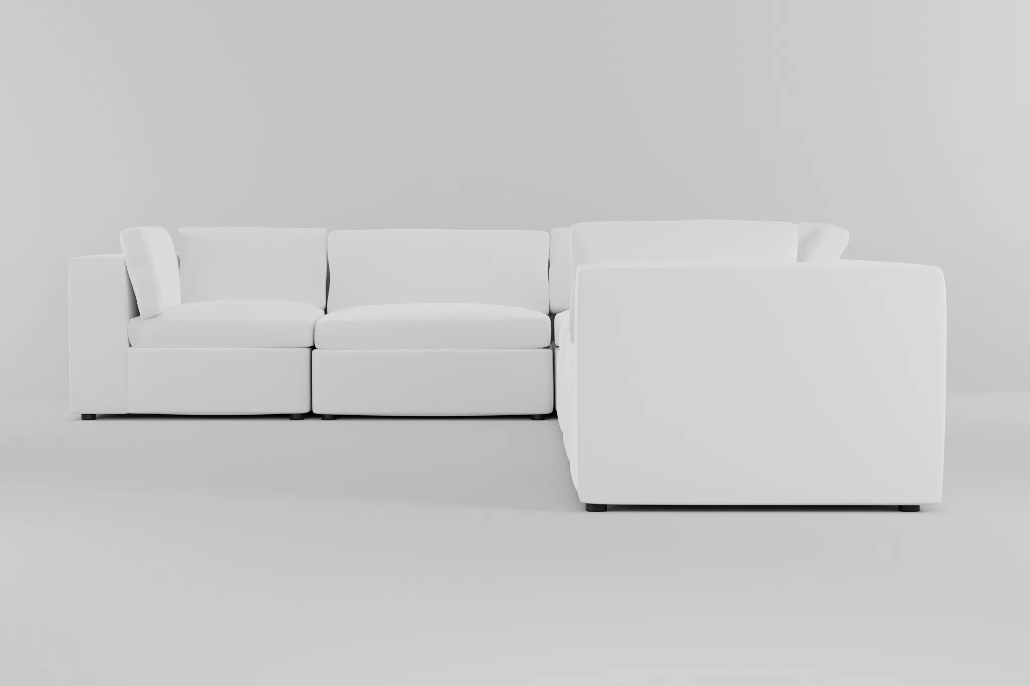 Destin Suave White Fabric 6-piece Modular Sectional