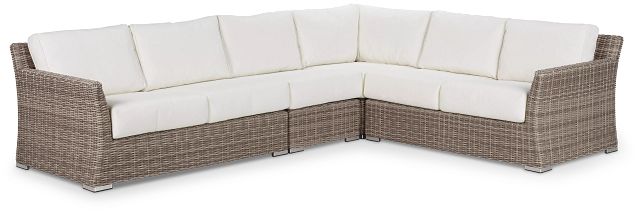 Raleigh White Woven Large Two-arm Sectional