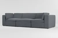 Destin Elevation Gray Fabric 3-piece Modular Sofa