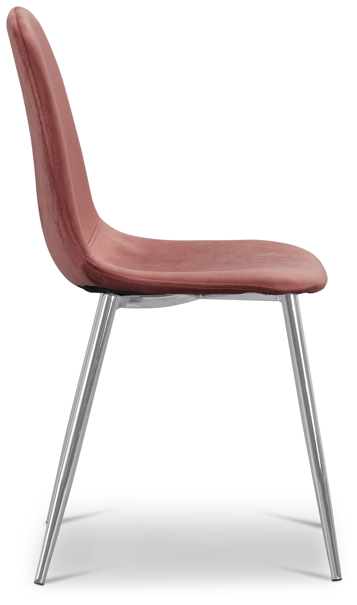 Havana Light Pink Velvet Upholstered Side Chair W/ Chrome Legs