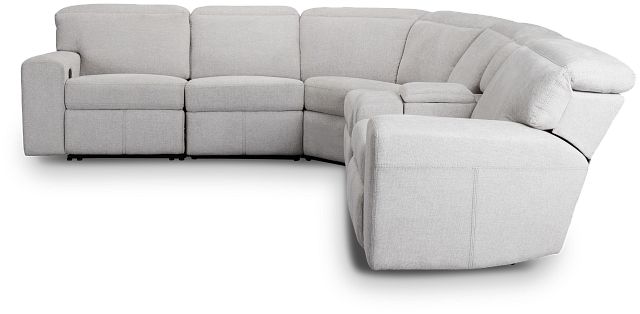 Callum Light Gray Fabric Medium Dual Manual 2-arm Sectional