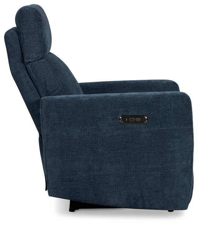 Rae Dark Blue Fabric Power Recliner