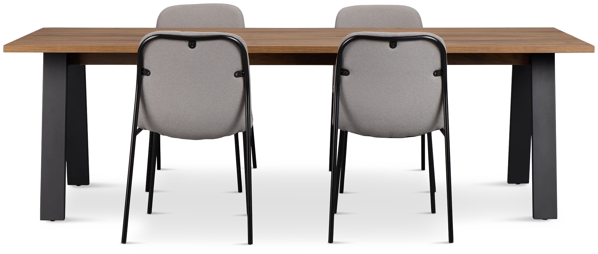 Trento Mid Tone 94" Rectangular Table & 4 Upholstered Chairs