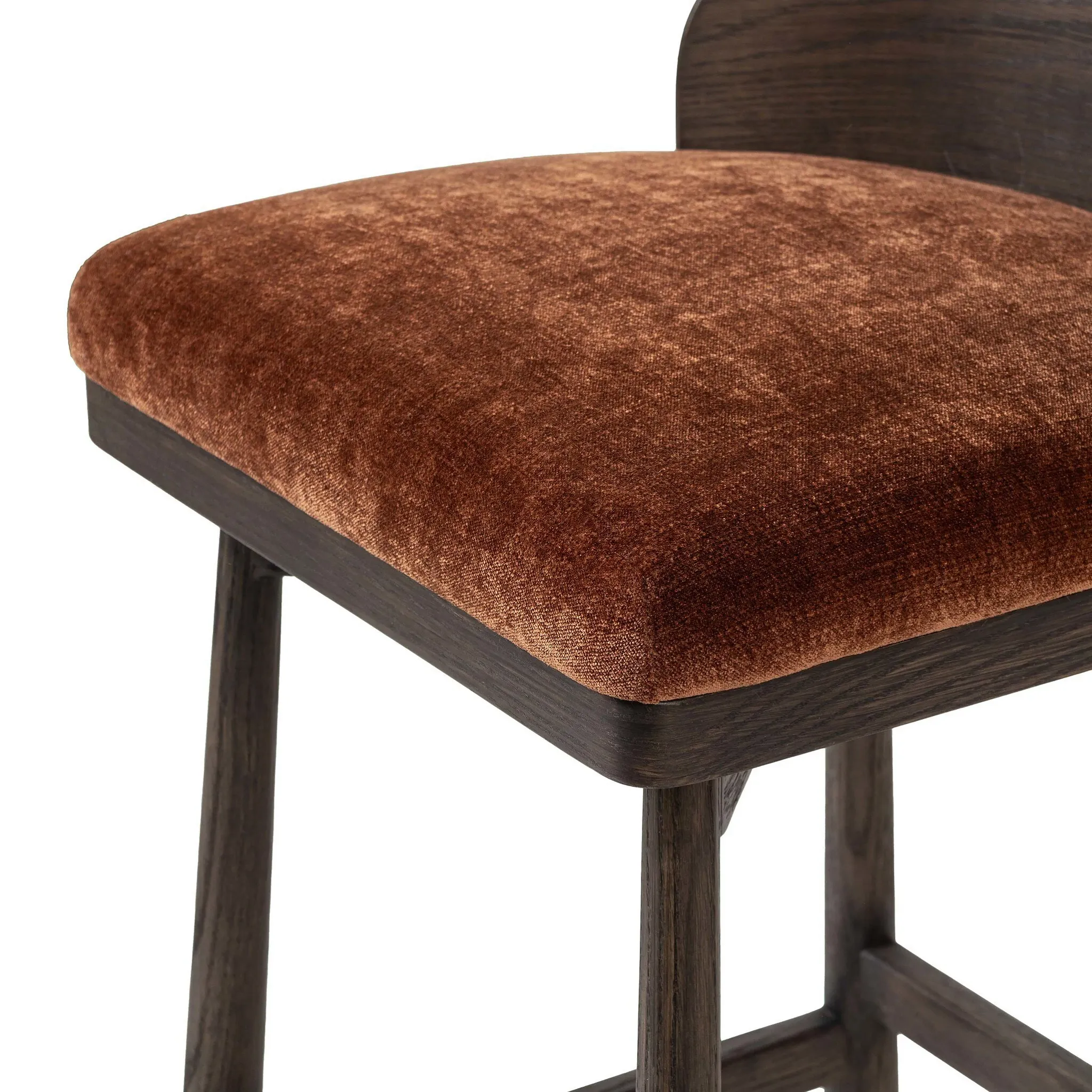 Clem Dark Orange Uph 24" Upholstered Barstool