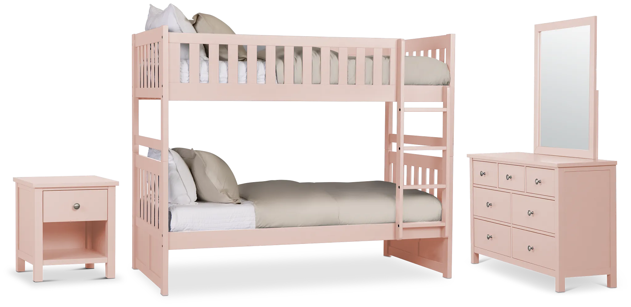 Charleston Pink Bunk Bed Bedroom