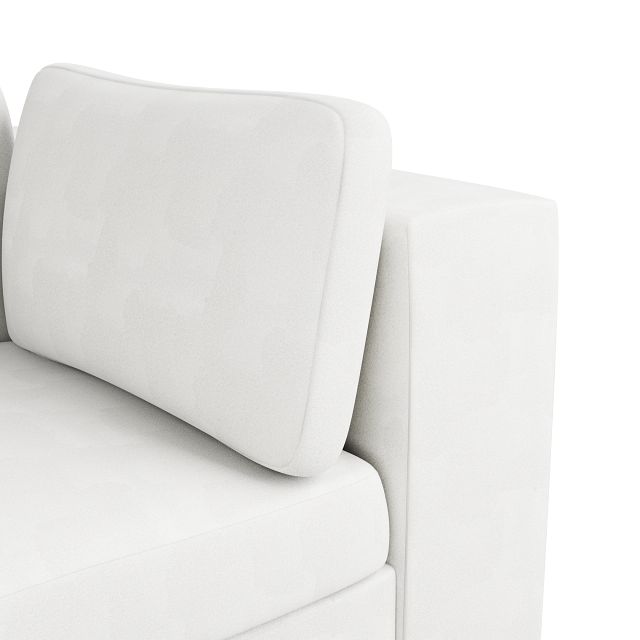 Destin Sutton White Fabric Corner Chair