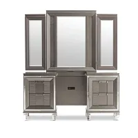 Vegas Gray Vanity & Mirror