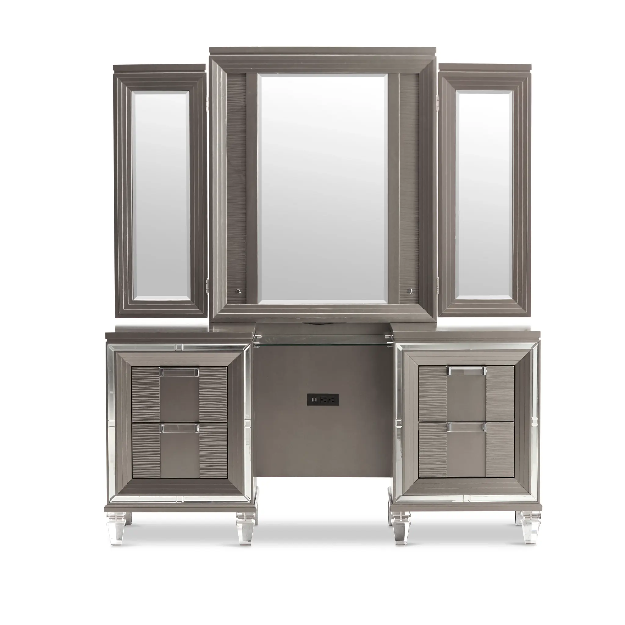 Vegas Gray Vanity & Mirror Vegas Gray Vanity & Mirror