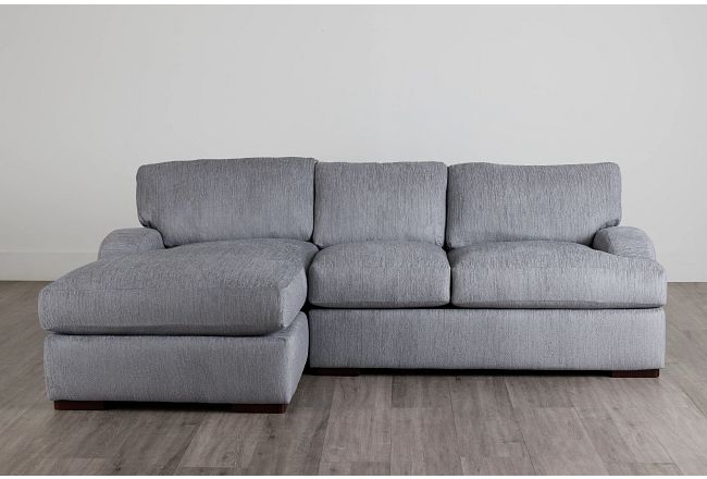 Alpha Light Gray Fabric Left Chaise Sectional