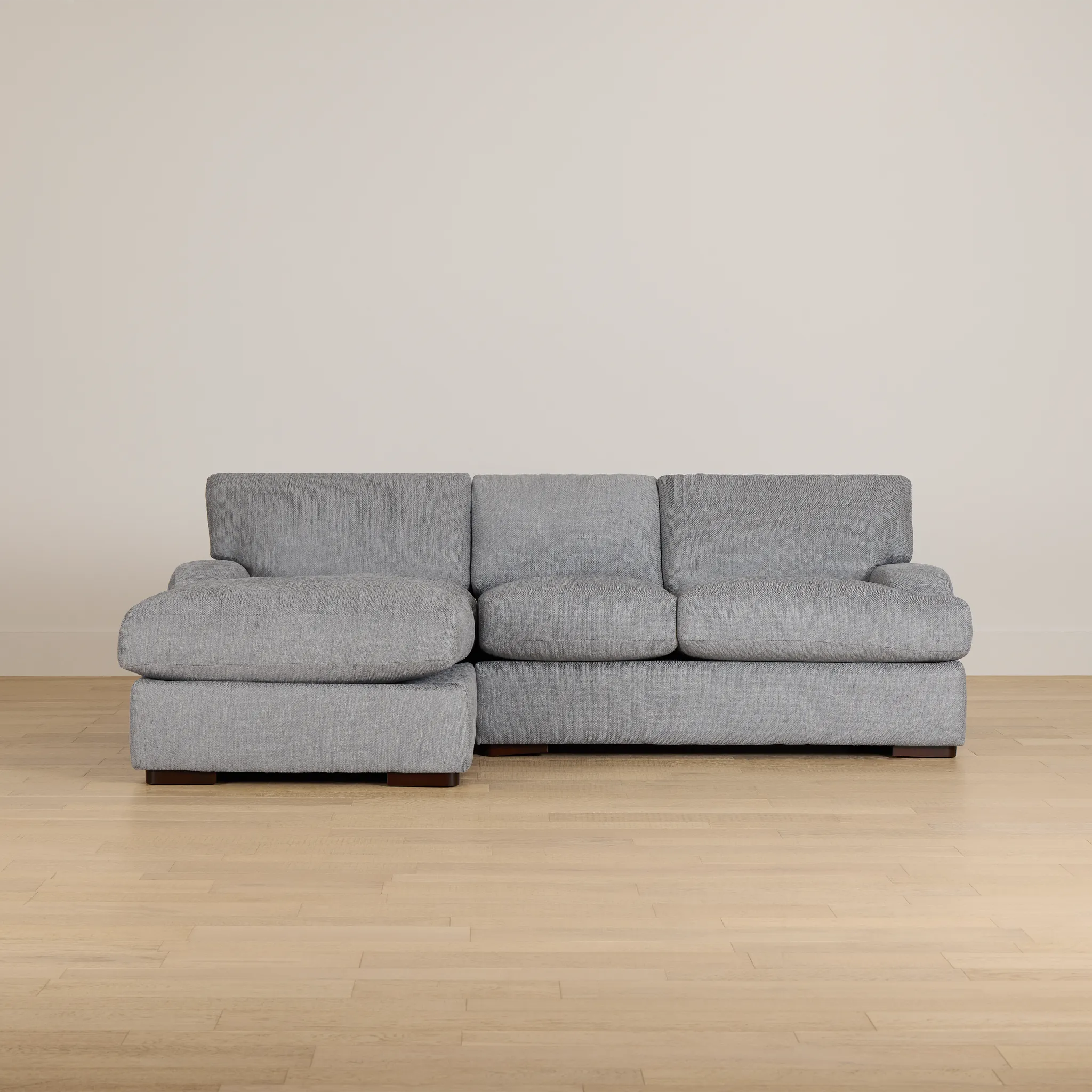 Alpha Light Gray Fabric Left Chaise Sectional