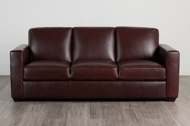 Lane Medium Brown Lthr Vinyl Sofa