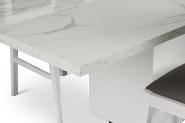 Modena White Rect Table & 4 Chairs