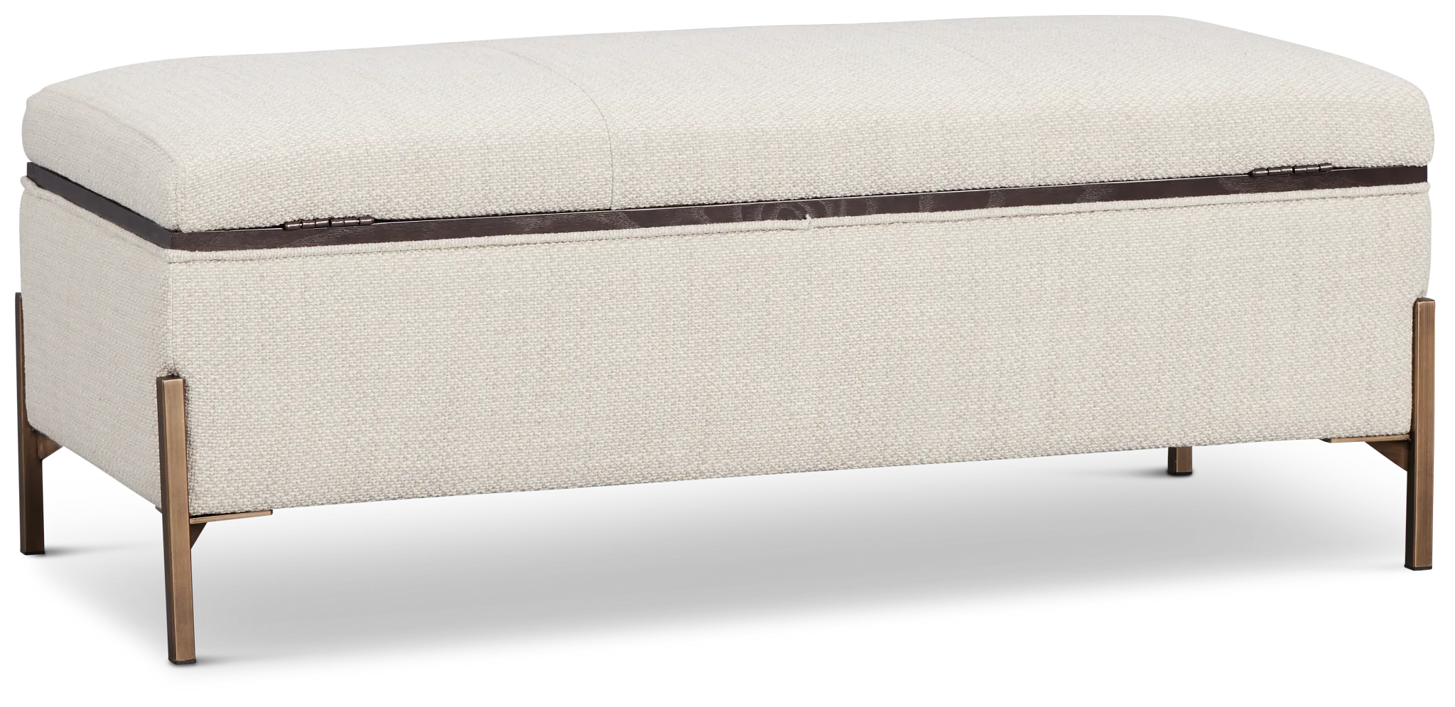 Karissa Dark Beige Rect Storage Accent Ottoman