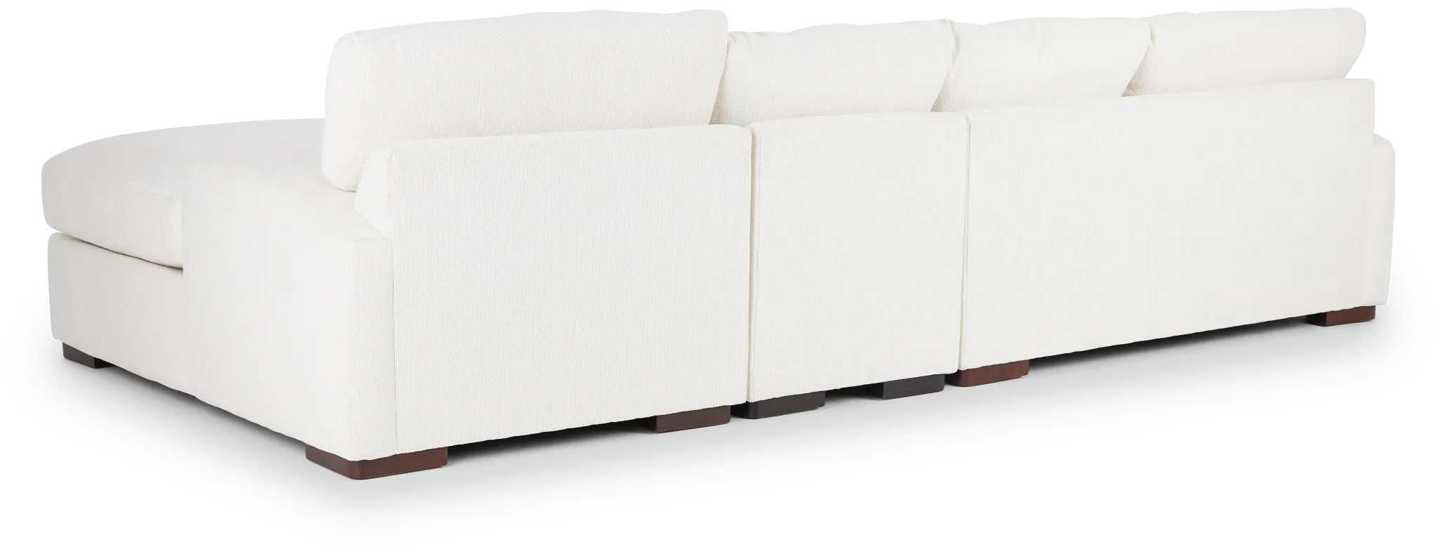 Alpha White Fabric Small Right Chaise Sectional