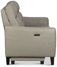 Keaton Gray Lthr/vinyl Power Reclining Sofa W/ Power Headrest