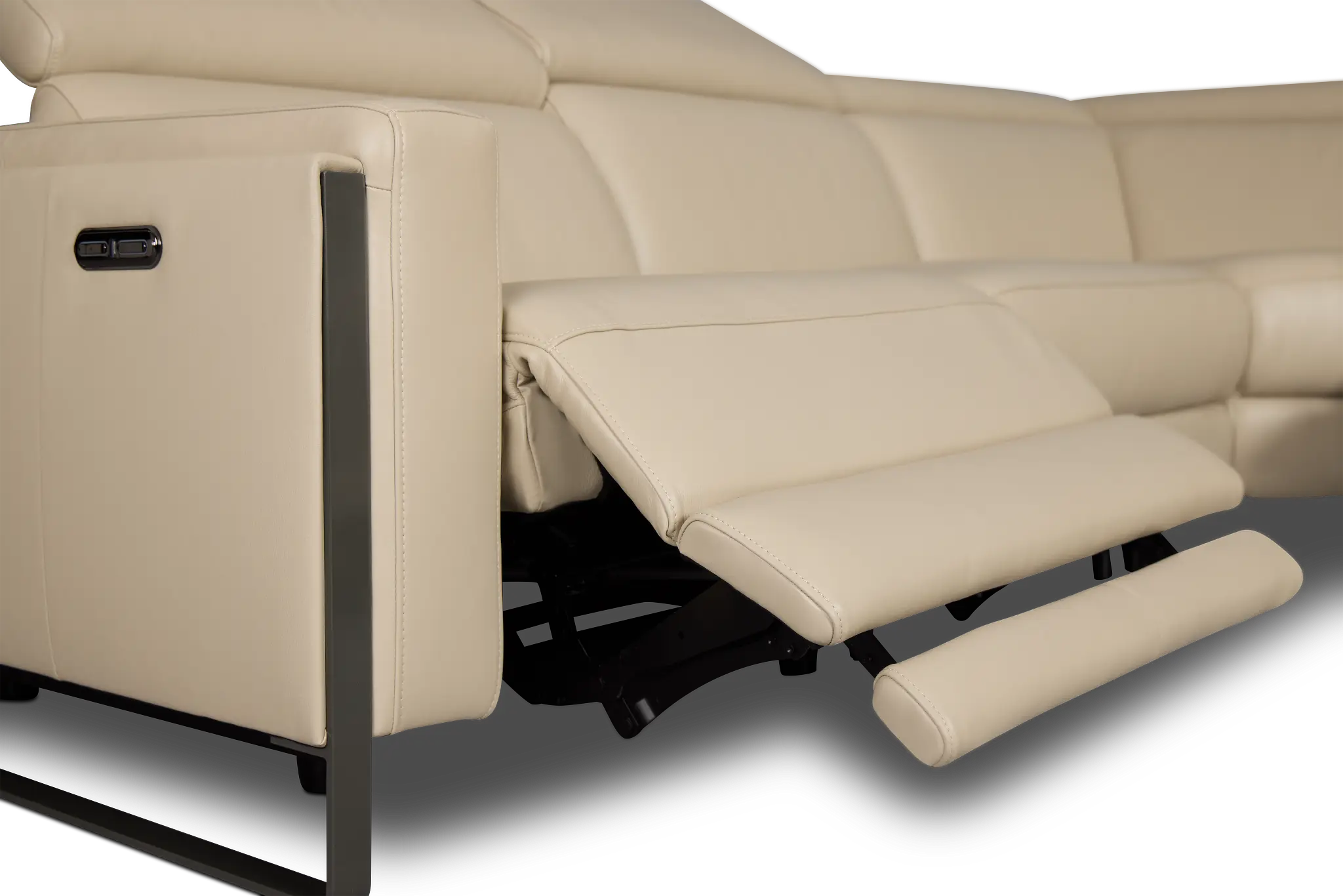 Atlas Taupe Lthr/vinyl Medium Power Reclining Right Chaise Sectional Atlas Taupe Lthr/vinyl Medium Power Reclining Right Chaise Sectional