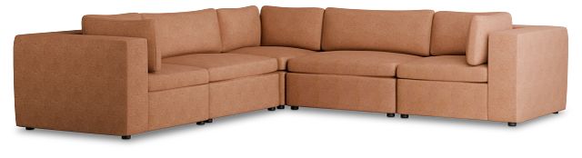 Destin Sutton Orange Fabric 5-piece Modular Sectional