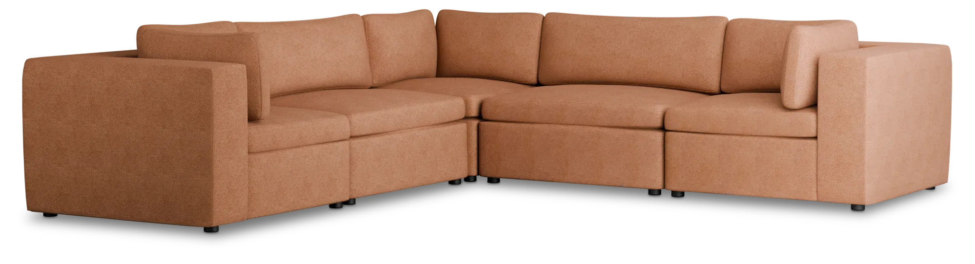 Destin Sutton Orange Fabric 5-piece Modular Sectional