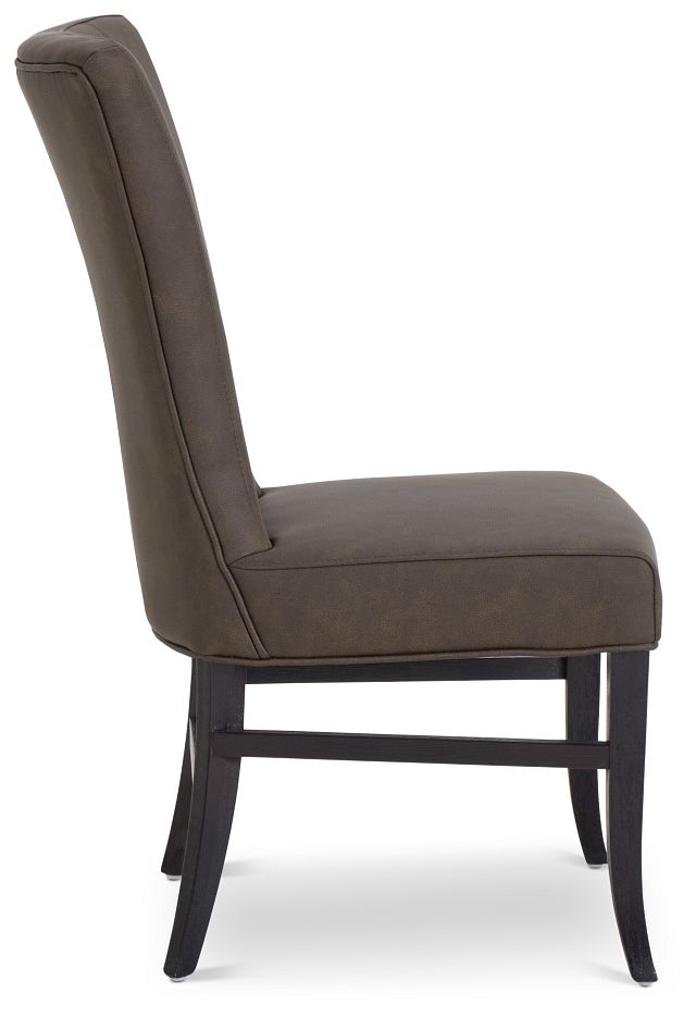 Lori Dark Brown Micro Side Chair (3)