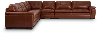 Braden Medium Brown Leather Large Two-arm Sectional
