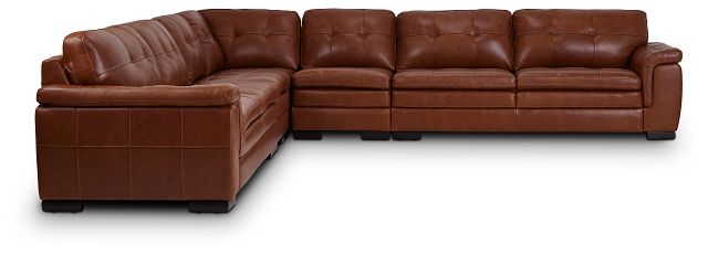 Braden Medium Brown Leather Large Two-arm Sectional