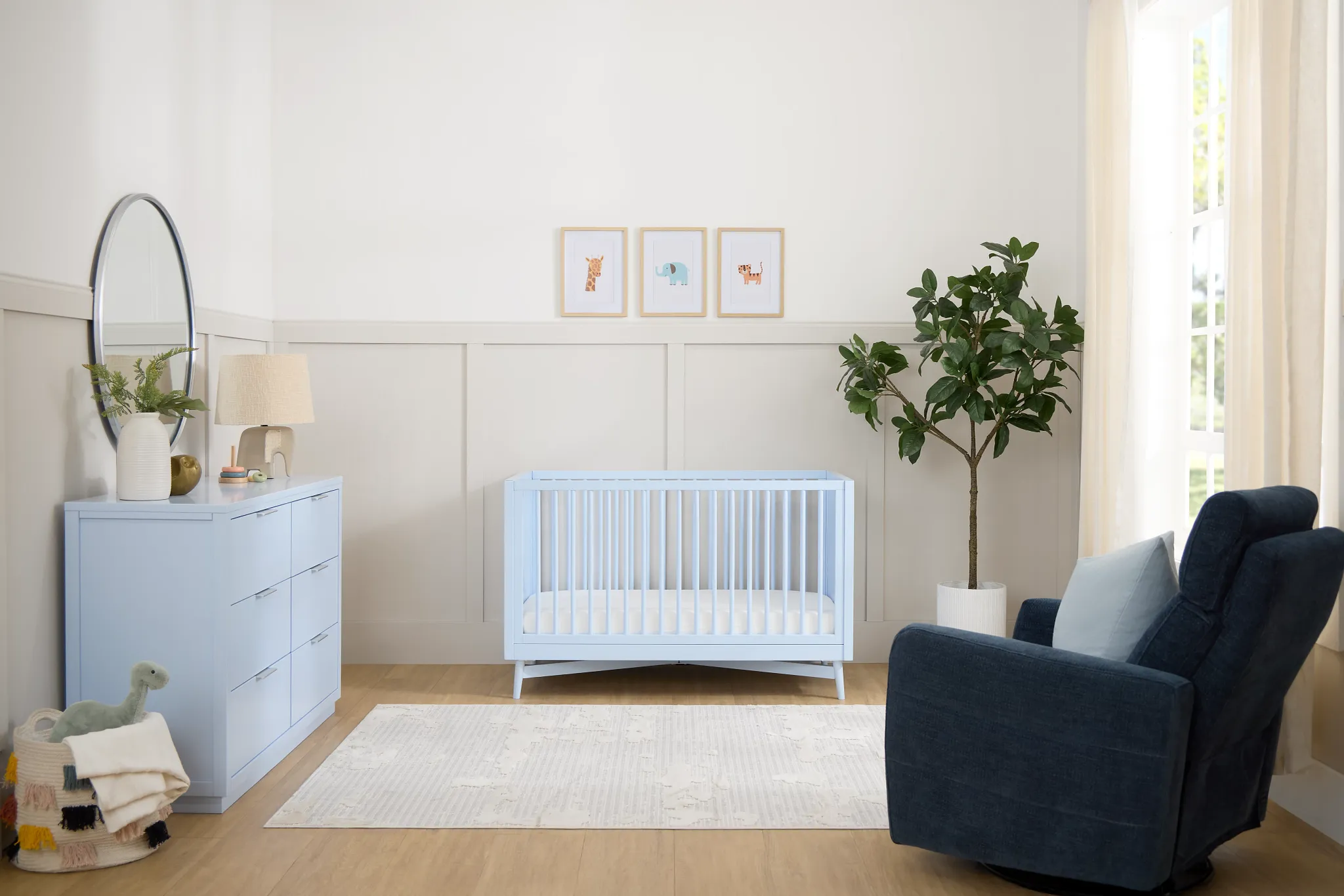 Henry Light Blue 2-in-1 Crib