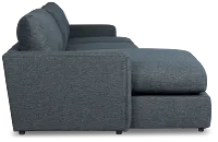 Noah Dark Blue Fabric Small Left Chaise Sectional