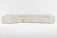 Destin Suave Beige Fabric 6-piece Modular Sectional