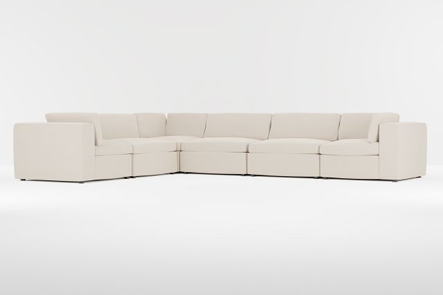 Destin Suave Beige Fabric 6-piece Modular Sectional