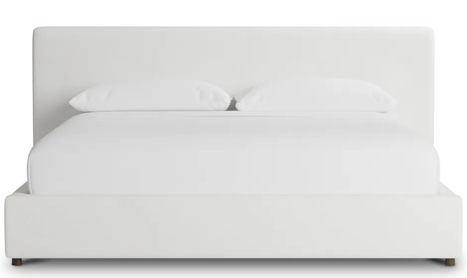 Grayton Sutton White 44" Upholstered Platform Bed