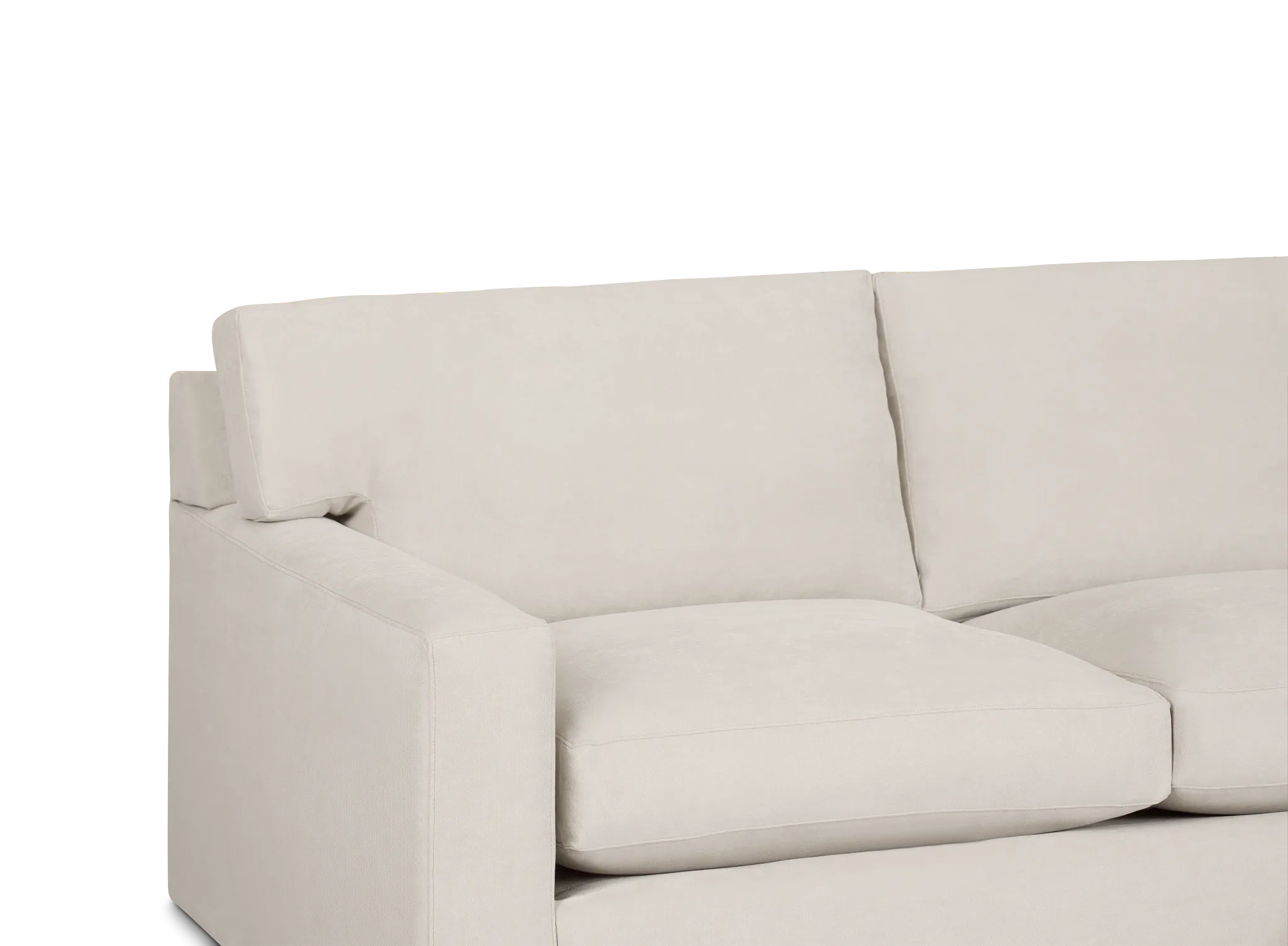 Hudson Beige Fabric Right Chaise Sectional