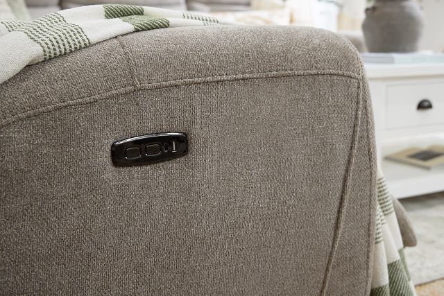 Walker Beige Fabric Medium Triple Power 2-arm Sectional