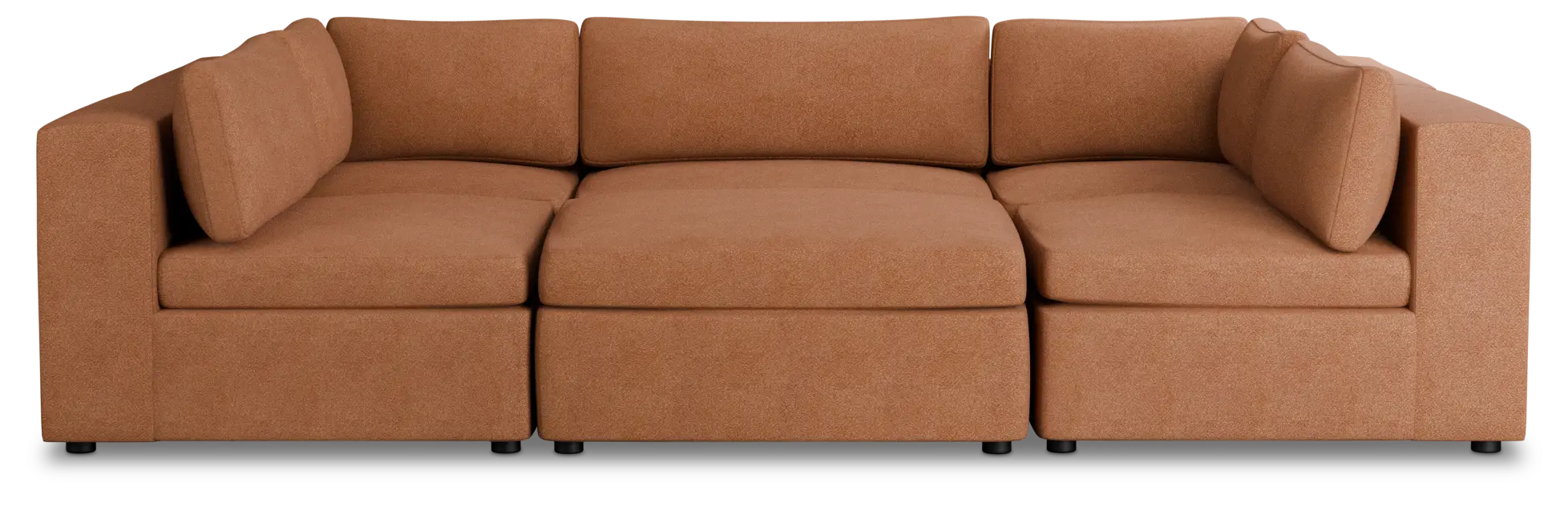 Destin Sutton Orange Fabric 6-piece Pit Sectional Destin Sutton Orange Fabric 6-piece Pit Sectional