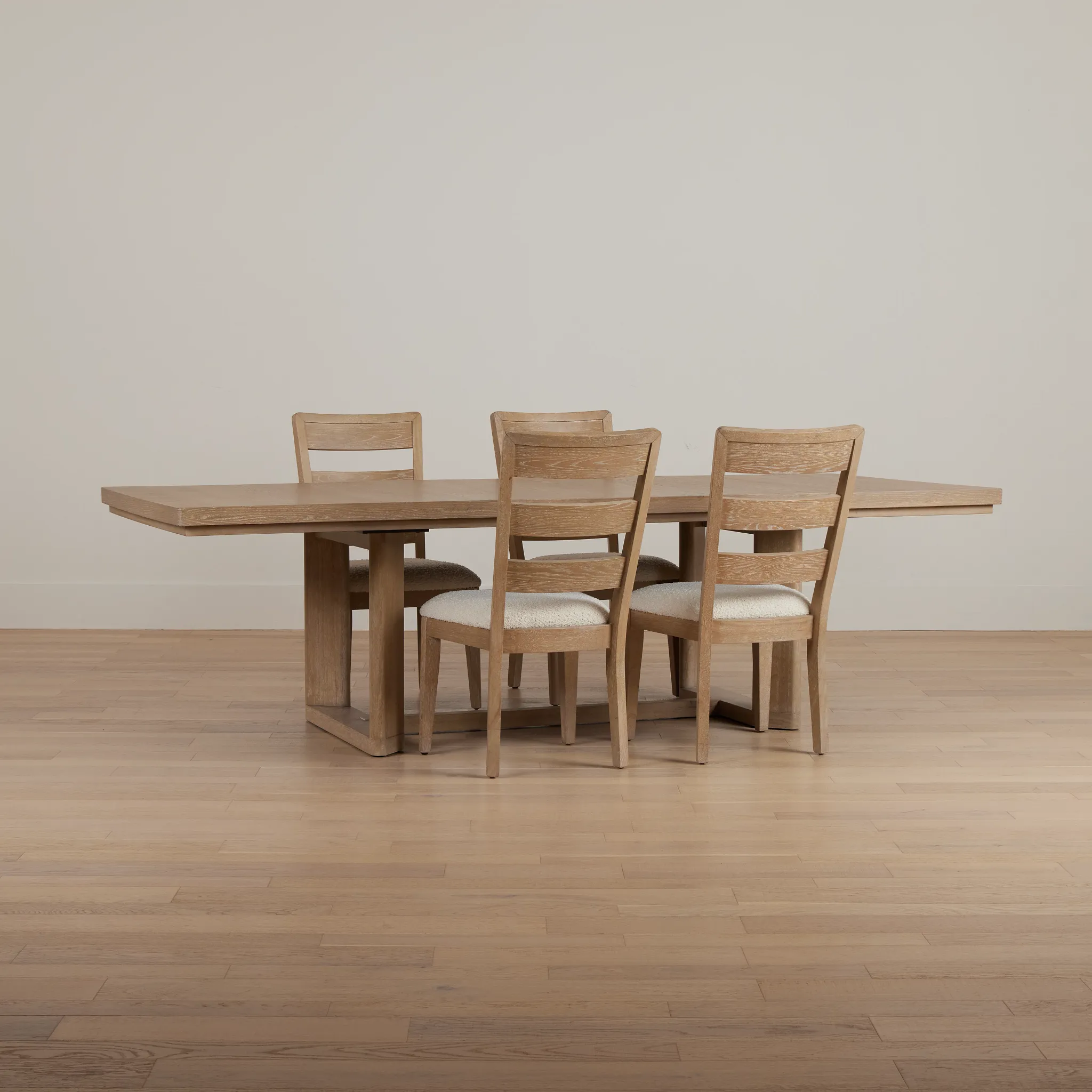 Alton Light Tone Rect Table & 4 Slat Chairs