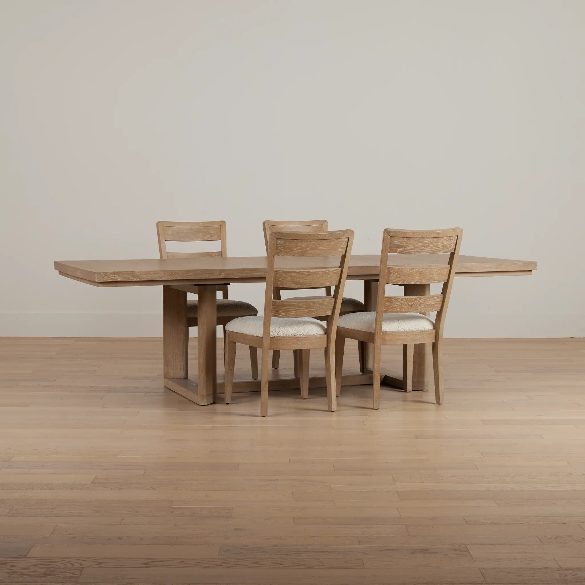 Alton Light Tone Rect Table & 4 Slat Chairs Alton Light Tone Rect Table & 4 Slat Chairs