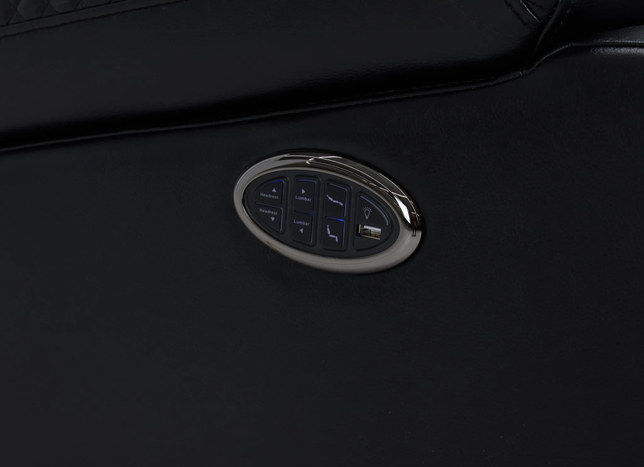 Troy Black Micro Power Recliner With Power Lumbar