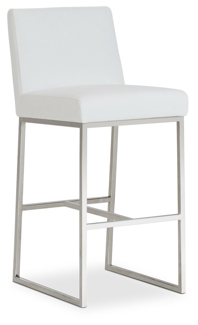 Miami White Fabric 30" Barstool (1)