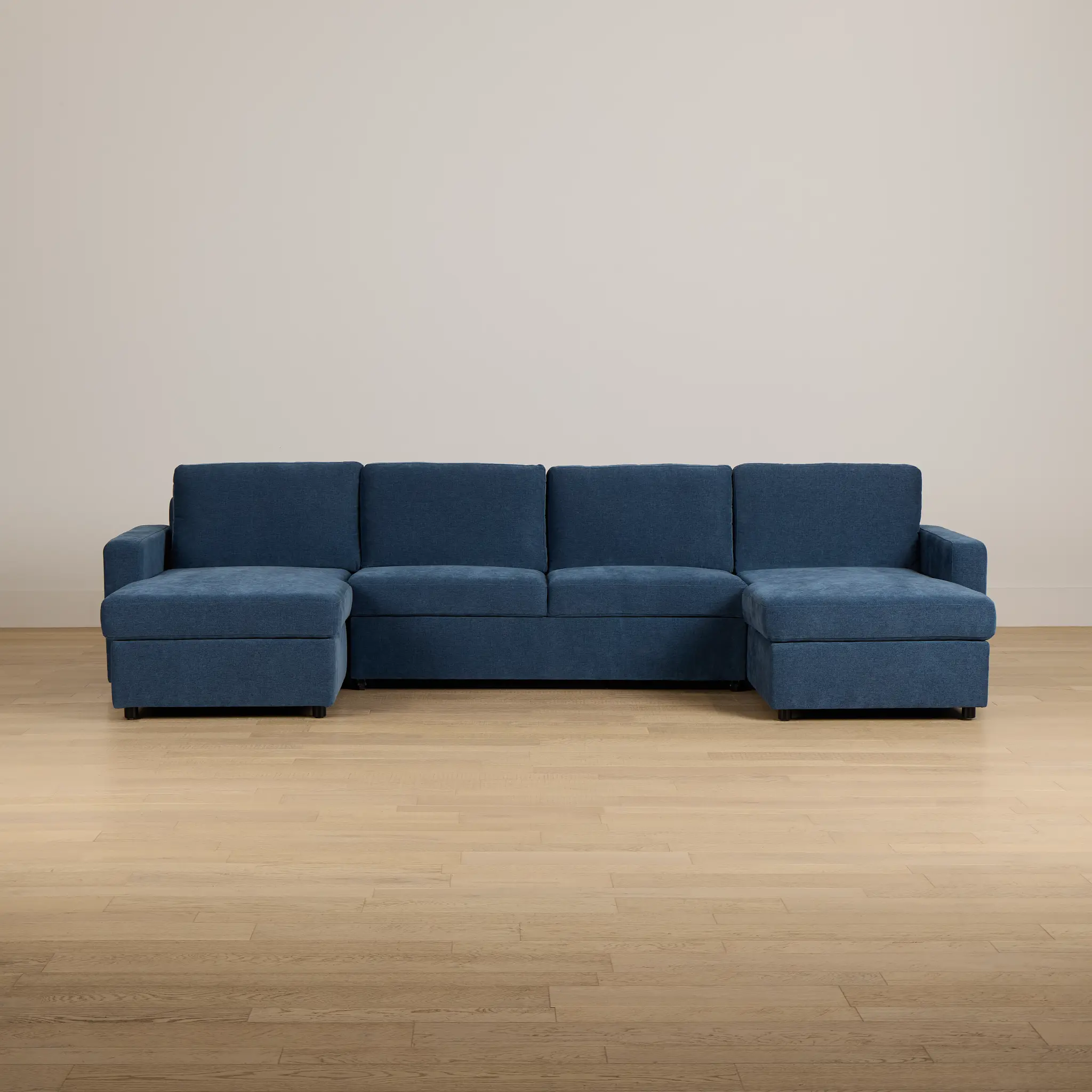 Addie Blue Fabric Double Chaise Sleeper Storage Sectional Addie Blue Fabric Double Chaise Sleeper Storage Sectional