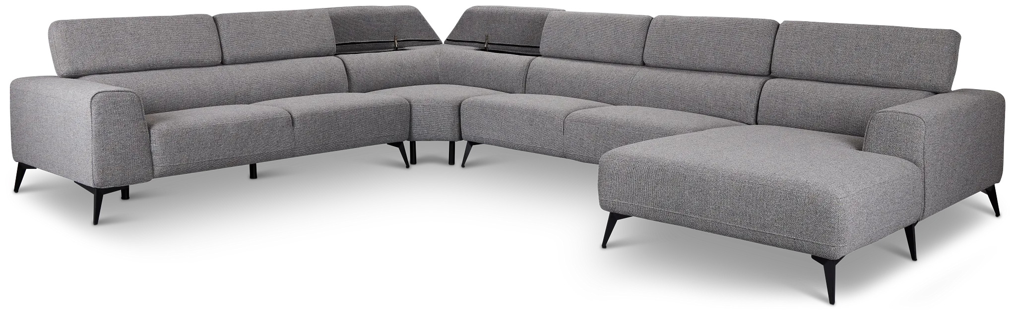 Alina Dark Gray Fabric Medium Right Chaise Sectional