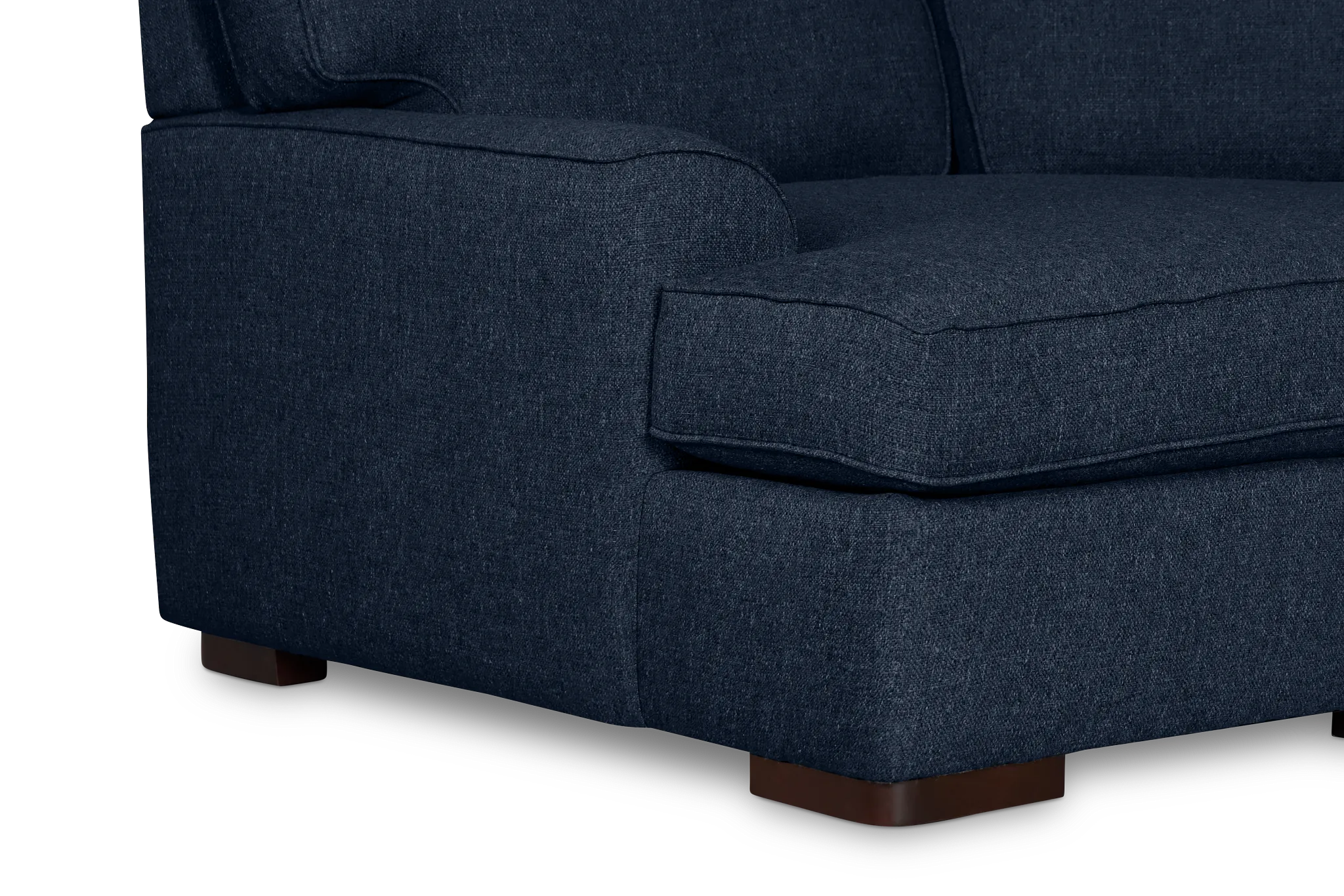 Sinclair Dark Blue Fabric Left Cuddler Memory Foam Sleeper Sectional