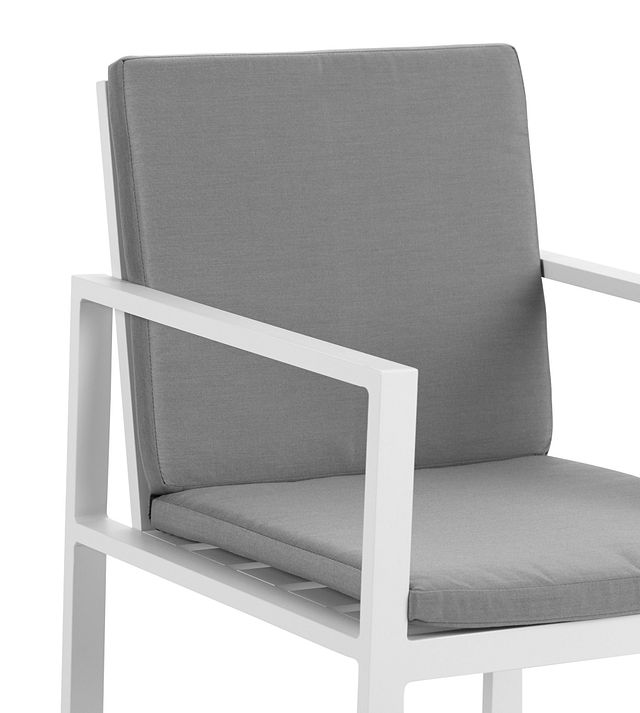 Linear White Dark Gray Aluminum Arm Chair