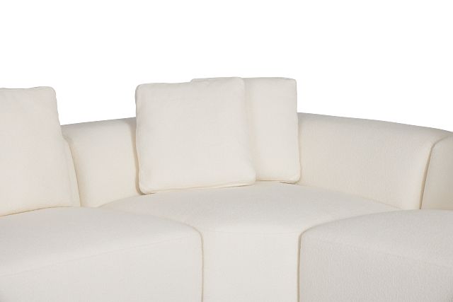 Catalina White Fabric Large Right Chaise Sectional