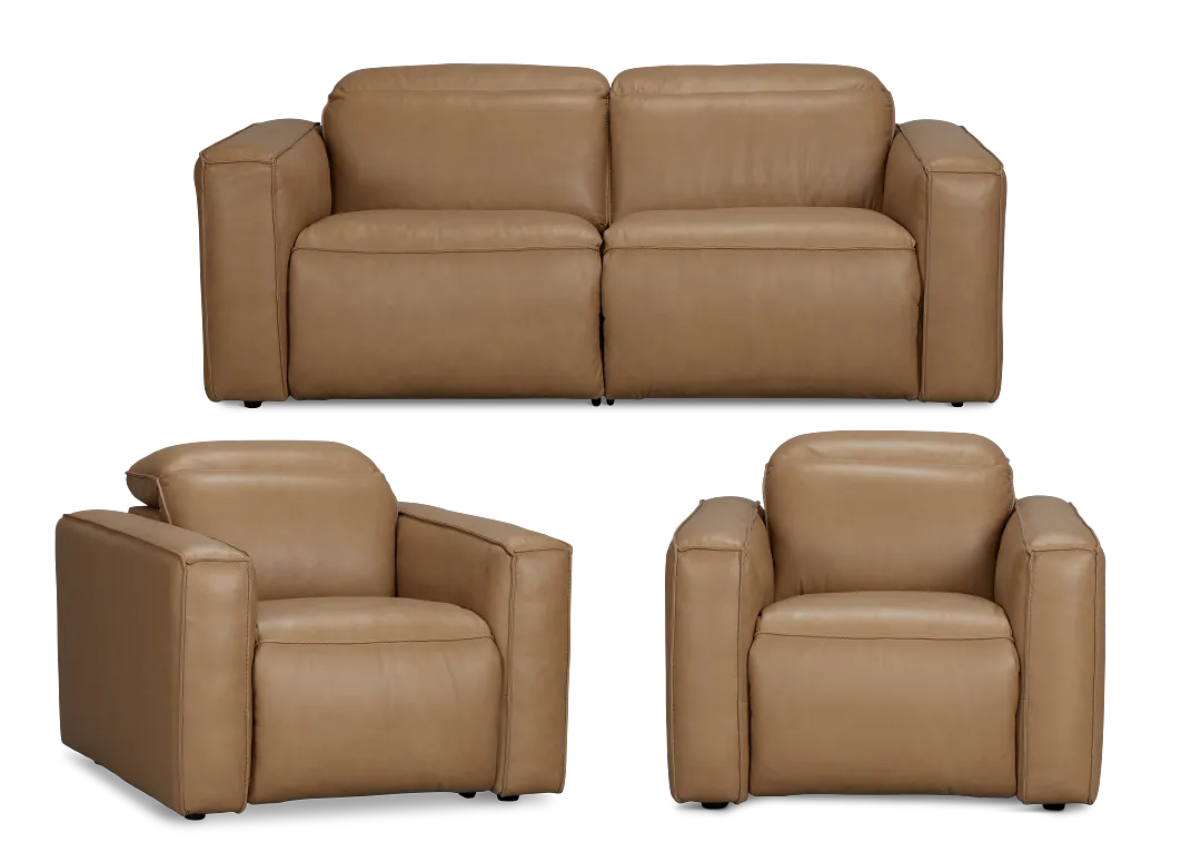 Ryland Brown Lthr/vinyl Power Reclining Living Room