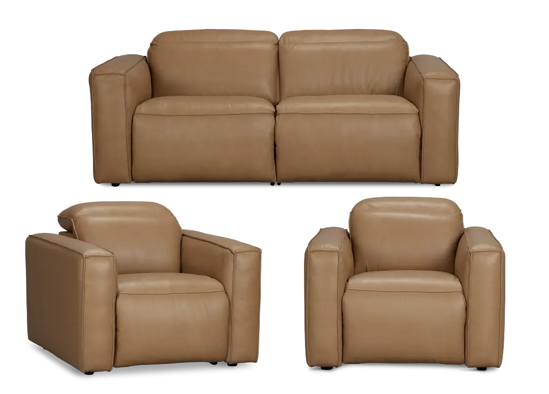 Ryland Brown Lthr/vinyl Power Reclining Living Room Ryland Brown Lthr/vinyl Power Reclining Living Room