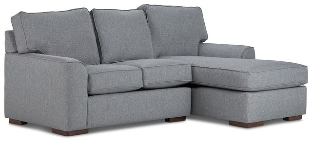 Austin Blue Fabric Right Chaise Sectional (3)