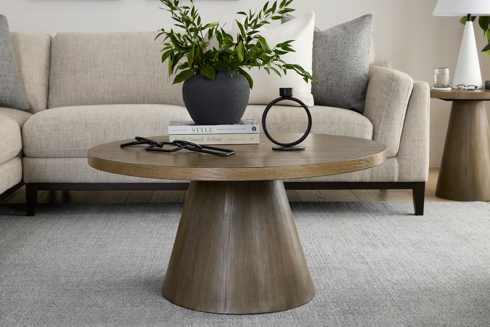 Alden Gray Round Coffee Table