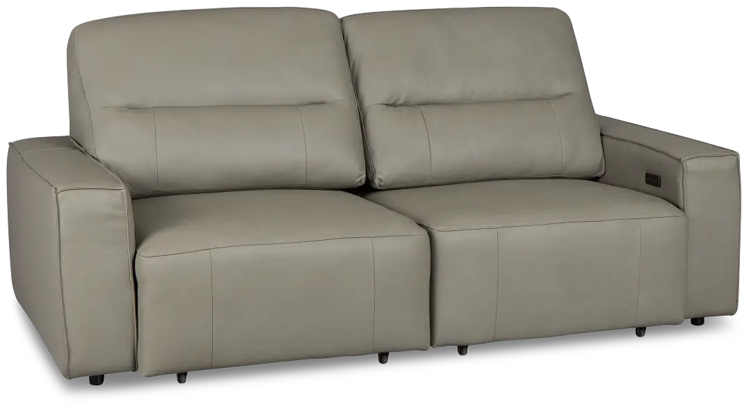 Rudy Gray Lthr/vinyl Power Extension Chaise Sofa Rudy Gray Lthr/vinyl Power Extension Chaise Sofa